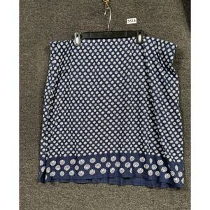 Talbots Tree of Life A-Line Mini Skirt Womens Size 3X Navy White Printed